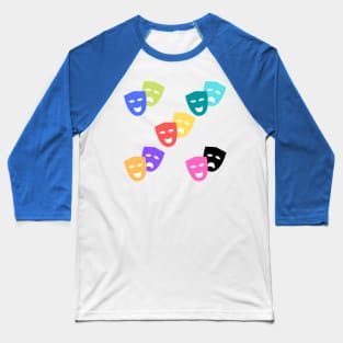 Theatre Masks Perfect Theatre Gift Colorful Pattern Baseball T-Shirt